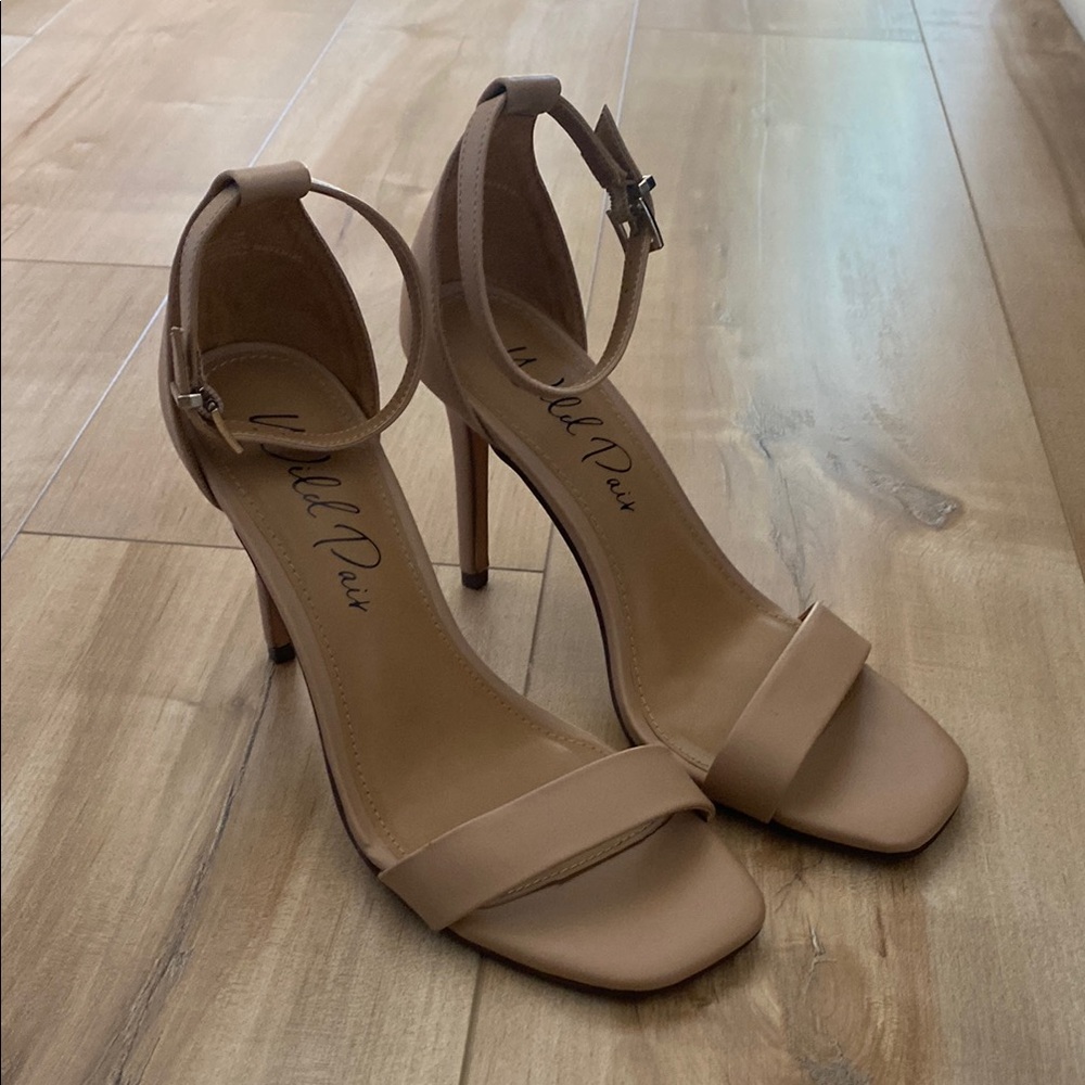 Wild Pair Nude Ankle Strap Heels